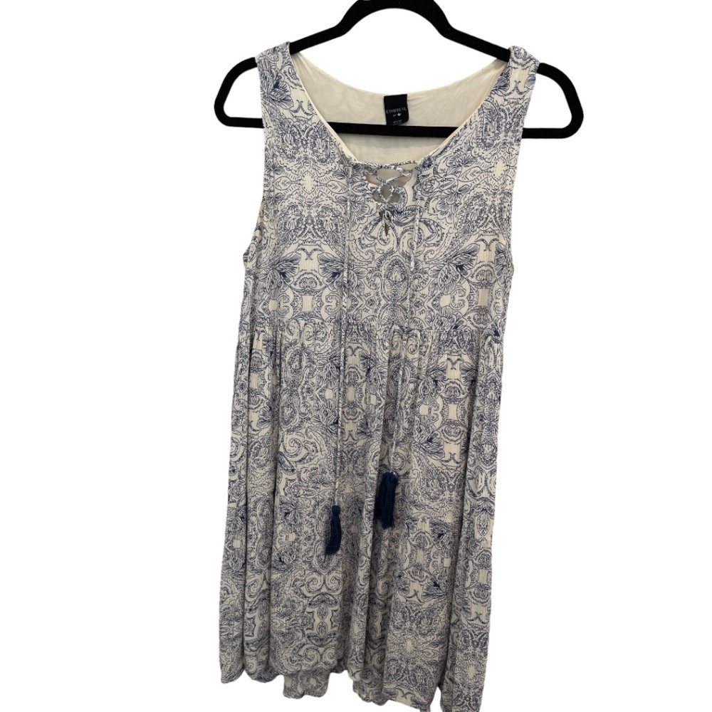 Ethereal by Paper Crane Anthropologie Sleeveless Empire Lace Up Bodice Dress M